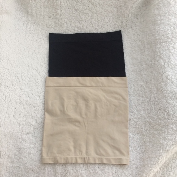 Isabel Maternity by Ingrid & Isabel Tops - Set of 2 Belly Bands Black and Nude